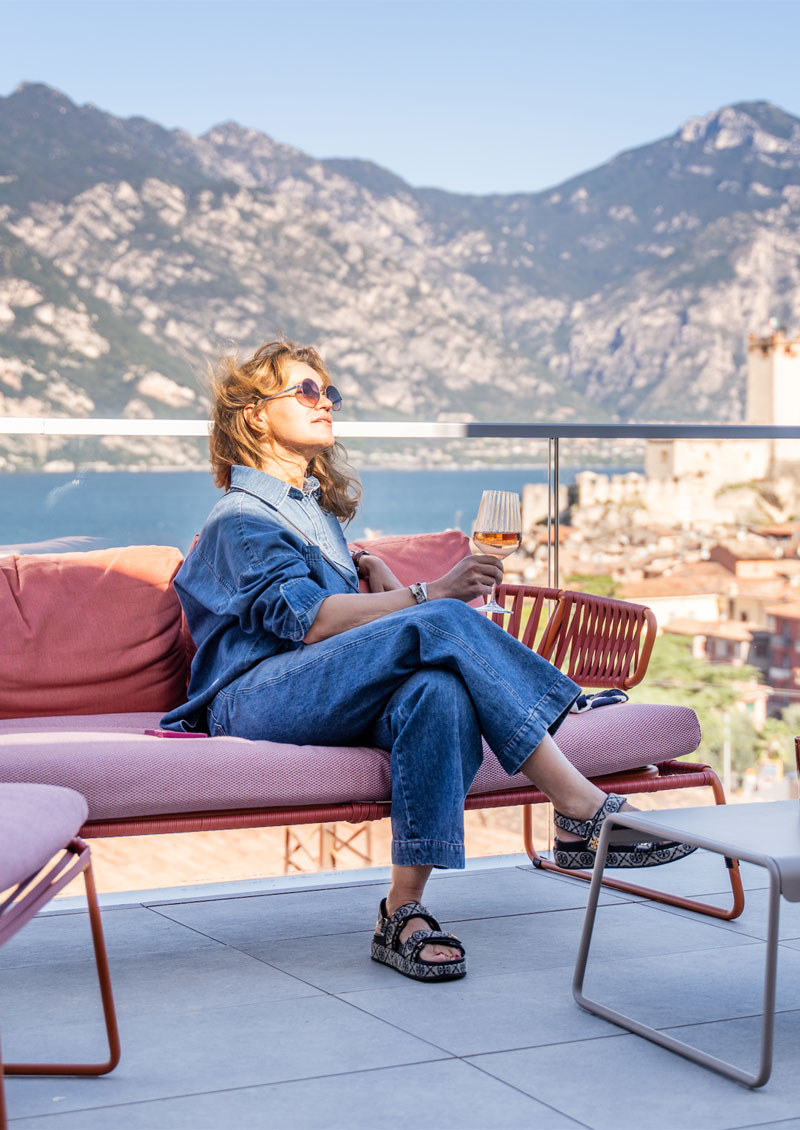 Rooftop dell’Hotel Diana con vista a Malcesine